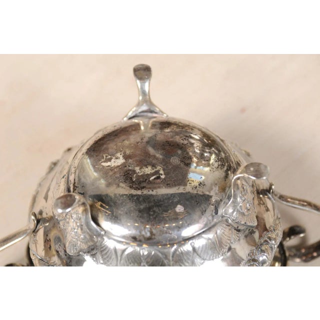 Danish 1930s Johannes Siggaard Three-Piece Silver Coffee Set with Ebony Handle - Set of 3 For Sale - Image 11 of 12