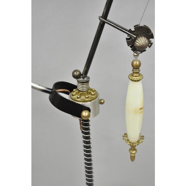 Vintage Retro Steampunk Adjustable Cantilever Pulley Victorian Floor Lamp For Sale - Image 10 of 18