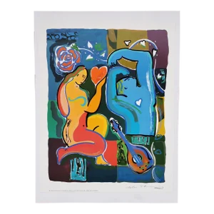 1992 Helen Manning (Clark) "Music of Love" Art Lithography Print Signed in Pencil Uk