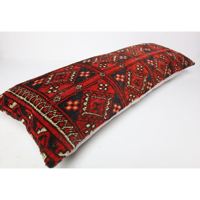 Red Antique Turkoman Rug Bedding Pillow Cases -16'' X 40'' For Sale - Image 8 of 10