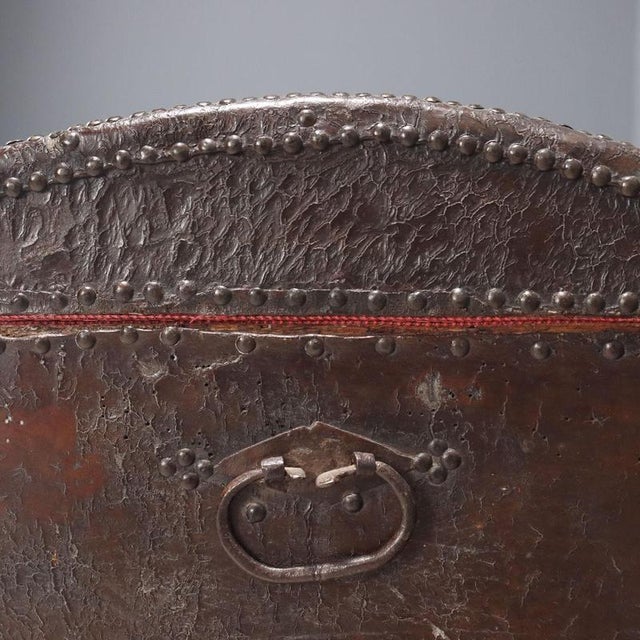 Wood Spanish Wooden Trunk in Leather For Sale - Image 7 of 12