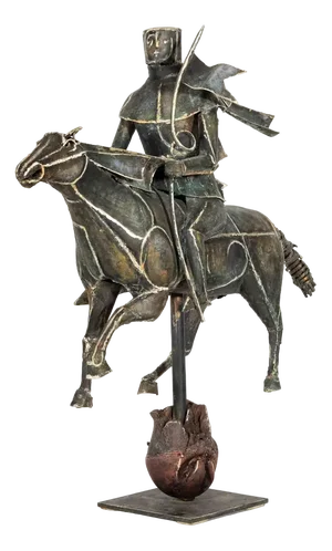 Lorenzo Serval, Knight, 1975, Brass Sculpture