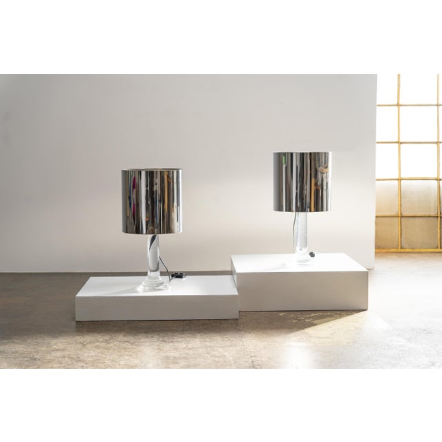 Acrylic Glass Table Lamps by Luigi Massoni for Guzzini, Italy, 1970s, Set of 2 For Sale - Image 11 of 11