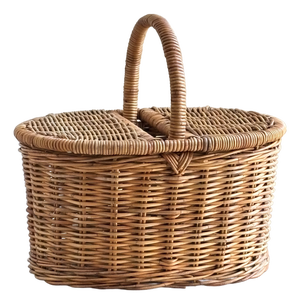 Large French-Style Wicker Picnic Basket