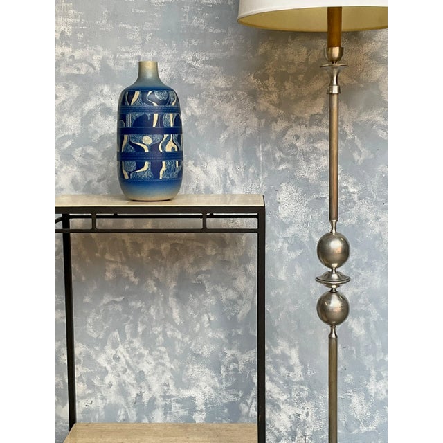 Mid-Century Modern French Mid Century Modern Silvered Floor Lamp For Sale - Image 3 of 8