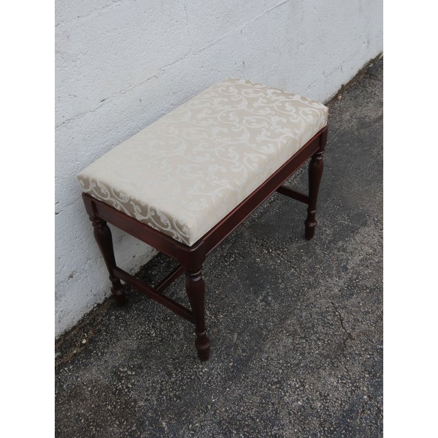 1940s 1940s Vanity Stool Bench Ottoman 6374a For Sale - Image 5 of 13