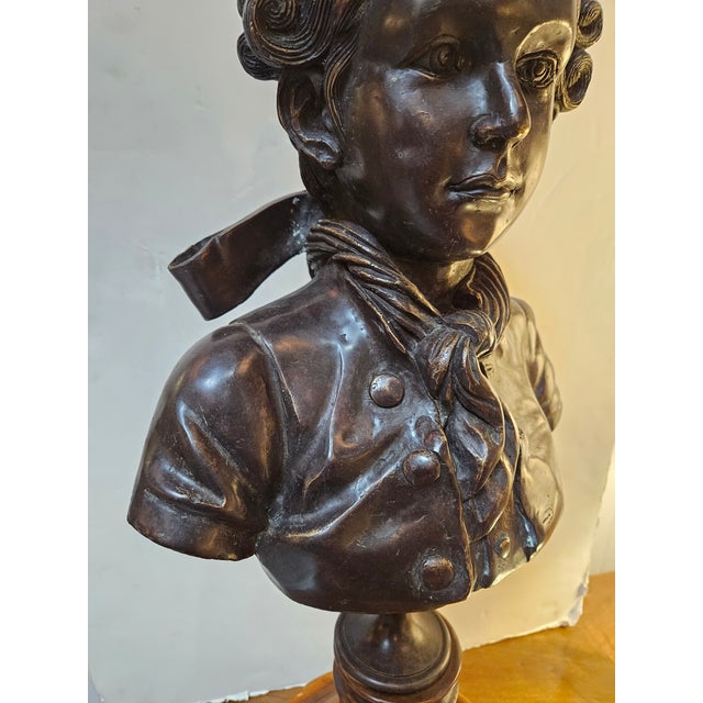 Charming Theodore Alexander Bronze Bust of Young Mozart. Great looking accessory for any room. High quality casting and...