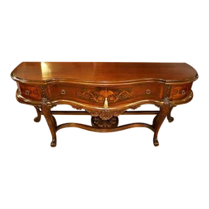 1920's Walnut Inlaid French Style Server Buffet Sideboard by Rockford Furniture