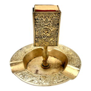 Vintage Brass Dragon Ashtray Catchall Tray – Asian Relief Match Holder