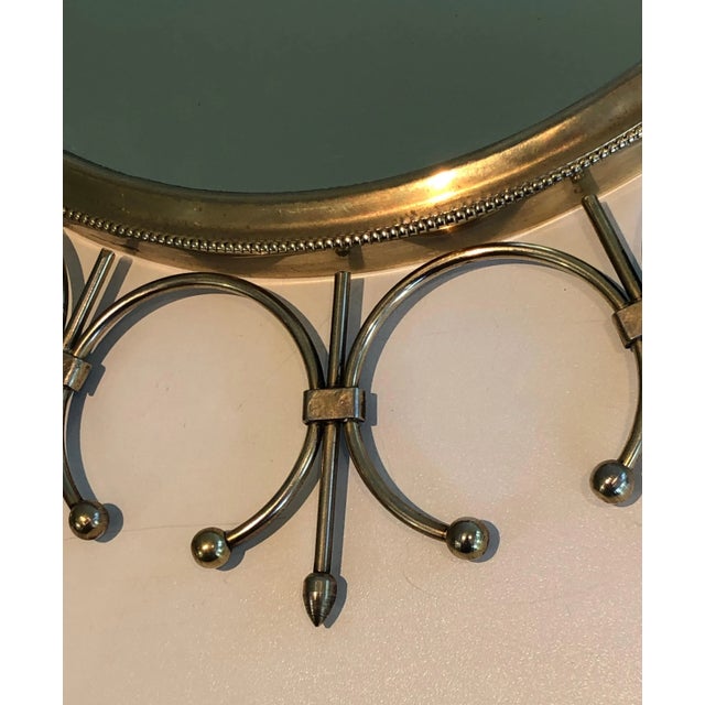 Circa 1970 French Brass and Brushed Steel Sunburst Mirror For Sale - Image 4 of 13
