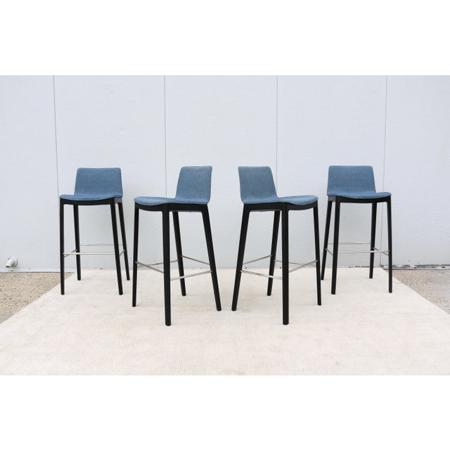2020s Minimalist Piergiorgio Cazzaniga for Andreu World Flex Bar Stools - Set of 4 For Sale - Image 5 of 18