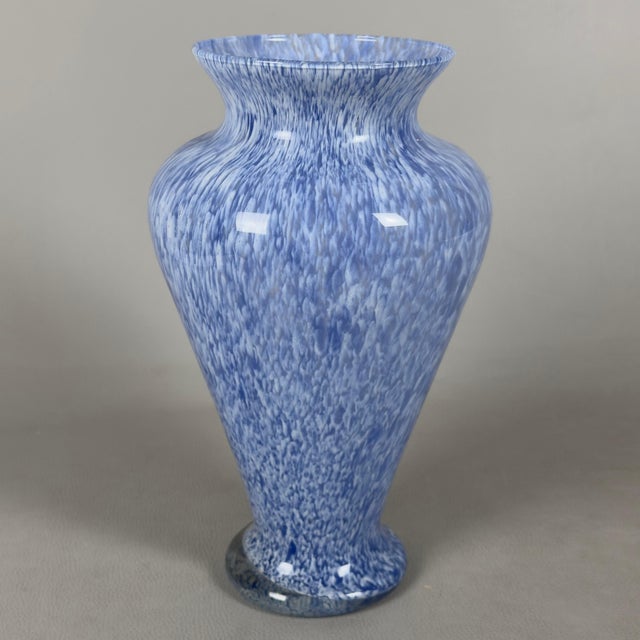 Venetian Glass Vase with White, Blue, and Purple Spots, 1980s For Sale - Image 4 of 11