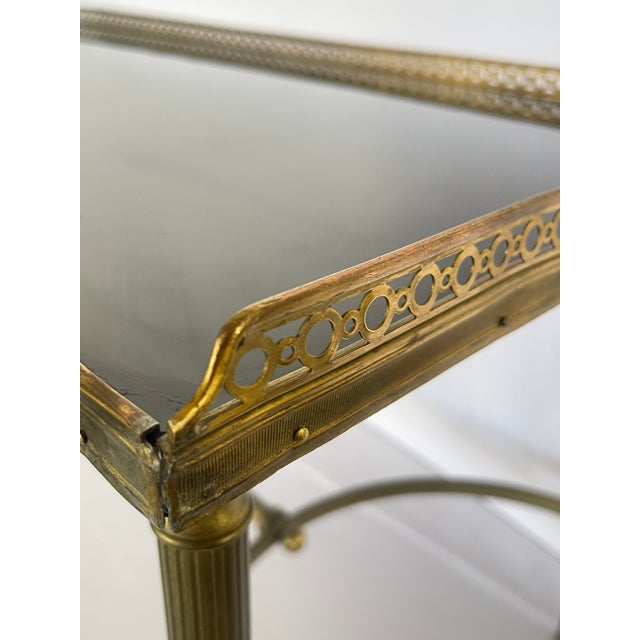 Black Glass & Gallery Cocktail Table Attributed to Maison Jansen, 1940 For Sale - Image 15 of 18