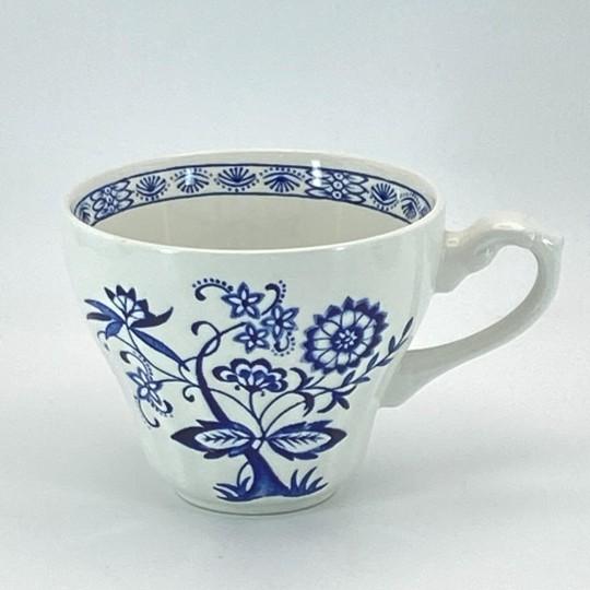 Vintage Blue Onion Teacups (Blue Fjord, Blue Nordic Patterns From Wood & Sons, Meakin) English Blue and White - Set of Four: For Sale - Image 9 of 14