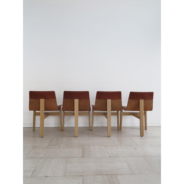 Italian Model 3T Chairs in Wood and Leather by Angelo Mangiarotti for Agapecasa, 2000s, Set of 8 For Sale - Image 9 of 18