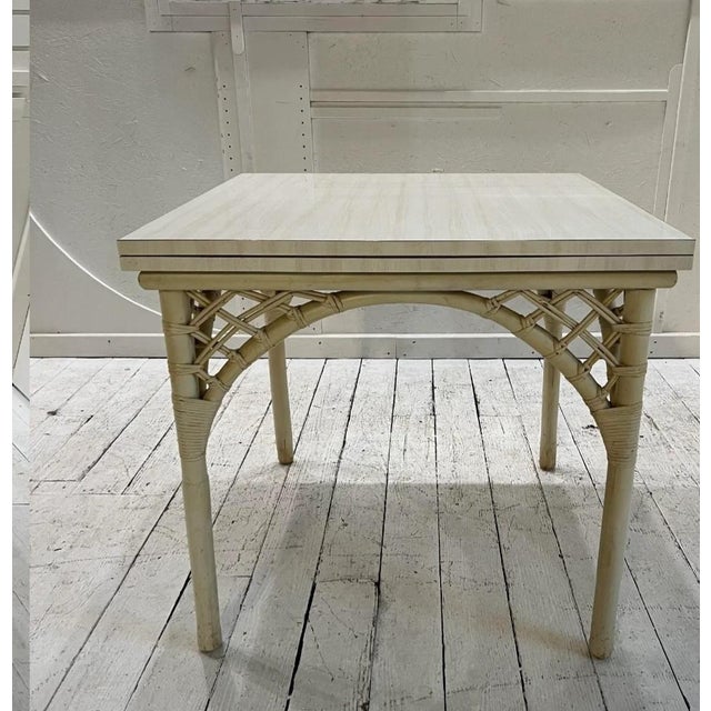 1980s Vintage Bamboo Dining Set With Extendable Table, With 4 Chairs For Sale - Image 5 of 7