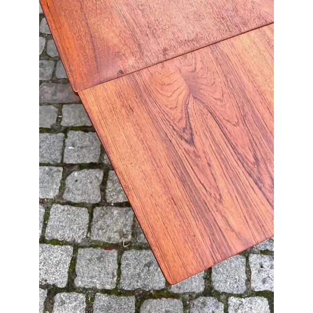 Wood Extendable Dining Table in Teak For Sale - Image 7 of 11
