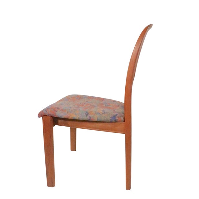 Exceptional set of six Danish Mid Century Modern dining chairs, by Holstebro Mobelfabrik A/S, circa 1970's. The chairs are...