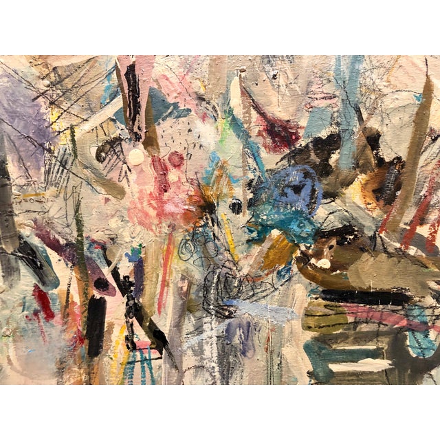 Abstract Motke Blum, Israeli Modernist Abstract Expressionist Oil Painting For Sale - Image 3 of 7