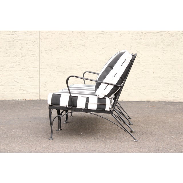 Vintage Wrought Iron Three-Piece Outdoor Garden Sofa For Sale In Philadelphia - Image 6 of 11