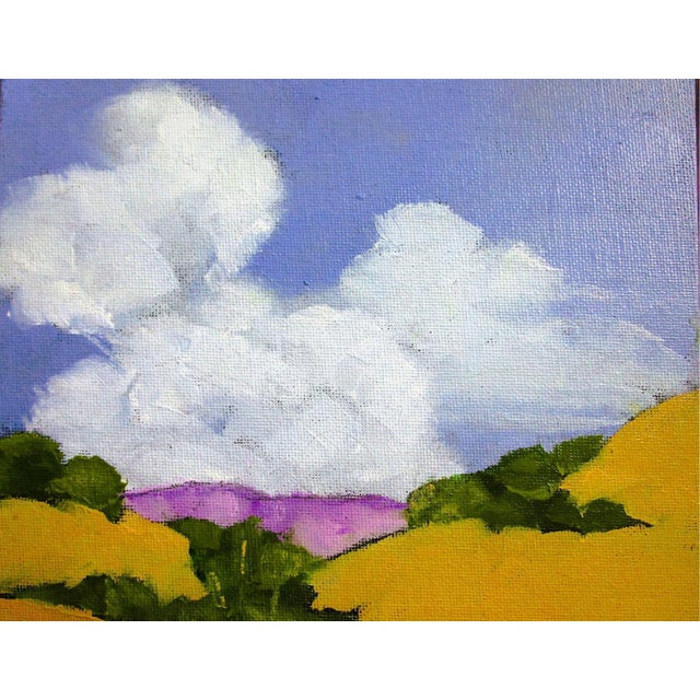 Ojai Hills Art Lynne French California landscape oil painting. The signed original painting measures 8x8 on prepared,...