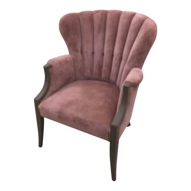 Vintage Velvet Channel Back Chair Chairish