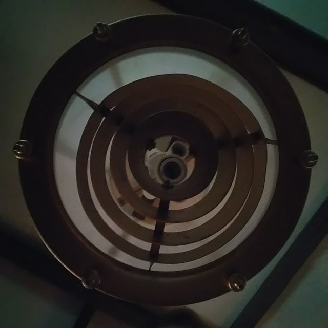 Metal 1970s Large Mid Century Gothic Pendant Light With Long Metal Downrod For Sale - Image 7 of 14