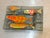 Iconic Frances Higgins midcentury orange/yellow fish art glass ashtray. Excellent condition.