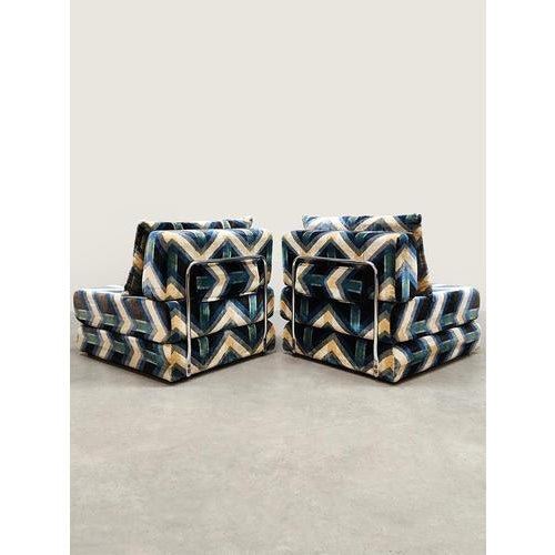 Vintage Daybed with Geometric Pattern, 1970s For Sale - Image 9 of 11