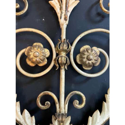 Wood 1955 Rococo Revival Gilt Metal and Wood Wall Sconces For Sale - Image 7 of 7