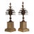 A Pair of Maison Charles Style Vintage Brass Pinecone Garnitures For Sale