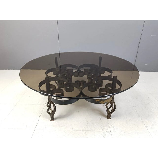 Brutalist Wrought Iron Coffee Table, 1970s For Sale - Image 9 of 10