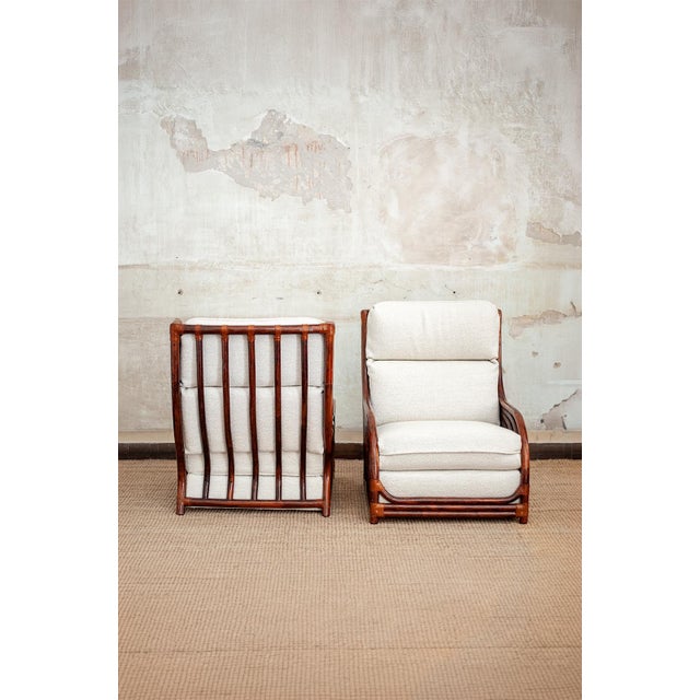 Sofa and Lounge Chairs in Bamboo, 1970s, Set of 3 For Sale - Image 4 of 10