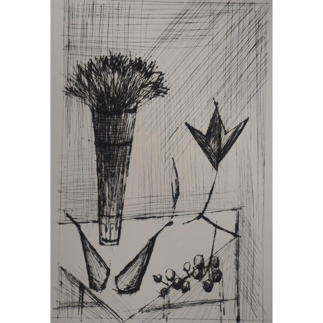 Bernard buffet (1928-1999) still life original etching with drypoint on vellum 38 x 28 cm unsigned references : this...