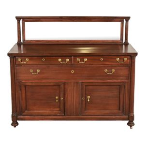 Antique American Empire Mahogany Sideboard With Mirrored Backsplash, Circa 1890s