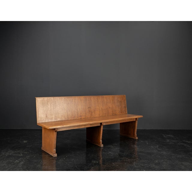 Vintage Oak Bench, 1960s For Sale - Image 10 of 18