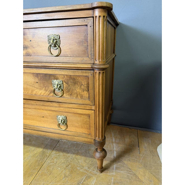 Brown Louis XVI Chest of Drawers in Light Walnut For Sale - Image 8 of 9