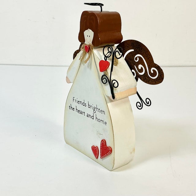 Farmhouse 1990s Vintage Boho Chic Arts & Crafts Valentine Angel -Brighten Heart & Home. For Sale - Image 3 of 9