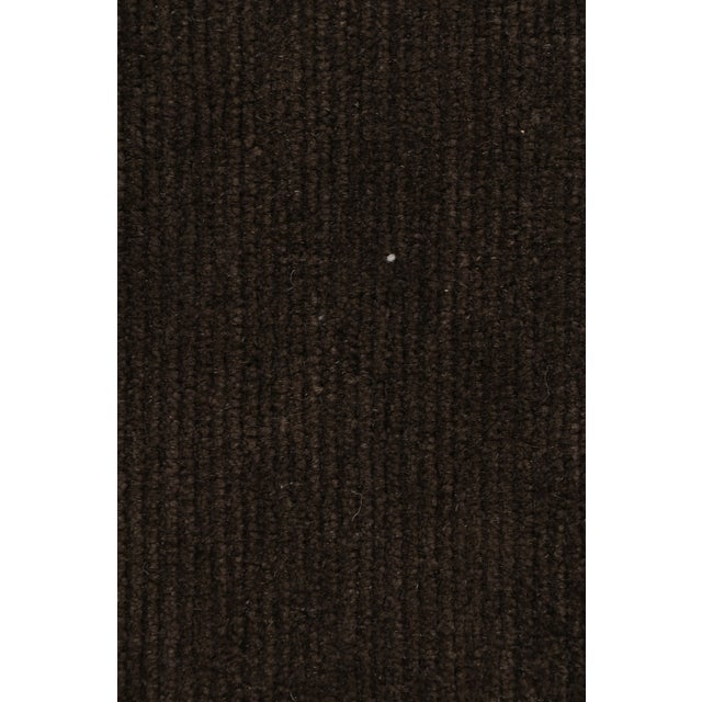 Rug & Kilim’s Extra-Long Runner Rug in Textural Monochrome Brown For Sale In New York - Image 6 of 8