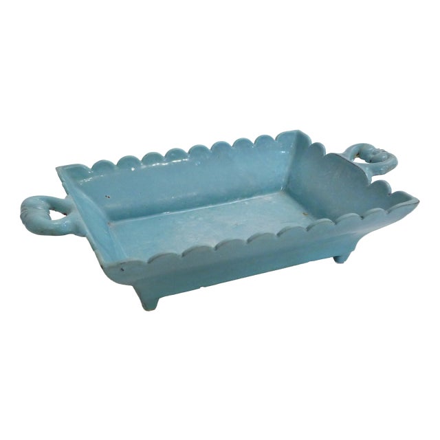 Large Antique Trinket Tray in Enameled Cast Iron, 1890s For Sale