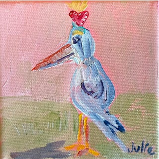 Bird Contemporary Mini Acrylic Painting For Sale
