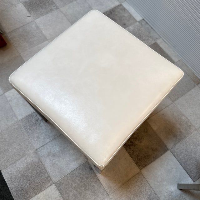 American Leather American Leather for Room & Board Parsons Leather Stool For Sale - Image 4 of 12