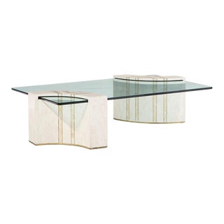 1980s Casa Bique Tessellated Stone and Glass Coffee Table For Sale