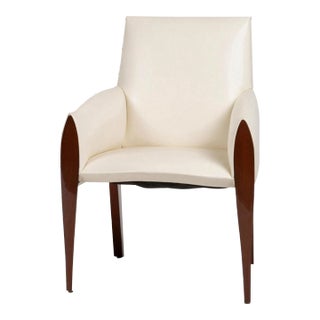 Dakota Jackson Ke-Zu White Leather Arm Chair For Sale