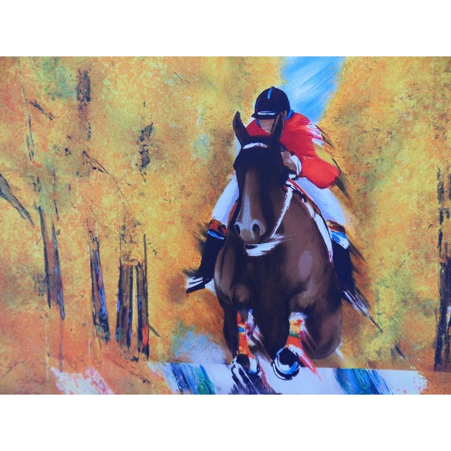 Victor Spahn (1949) Show Jumping in the Forest Original color lithograph Signed in pencil Limited edition of 250 copies...