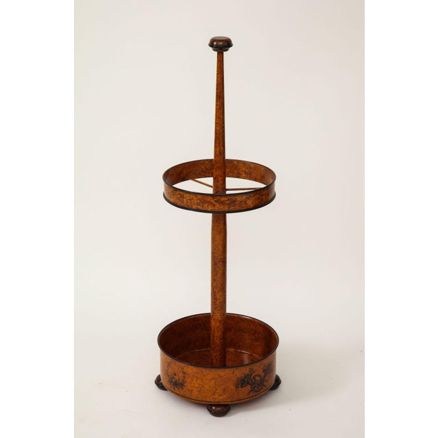 Metal Orange Tôle Circular Umbrella Stand For Sale - Image 7 of 10