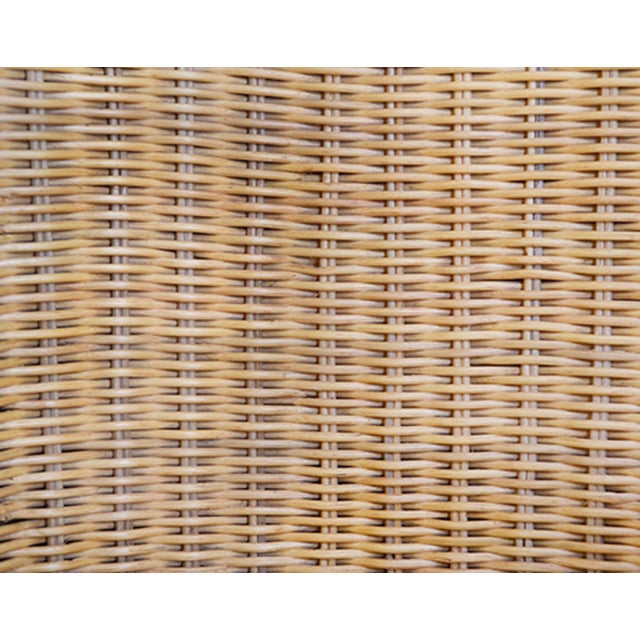 Wood Matthew Izzo Home - Giza Three Legged Rattan Lounge Chair With Performance Ivory Linen For Sale - Image 7 of 8