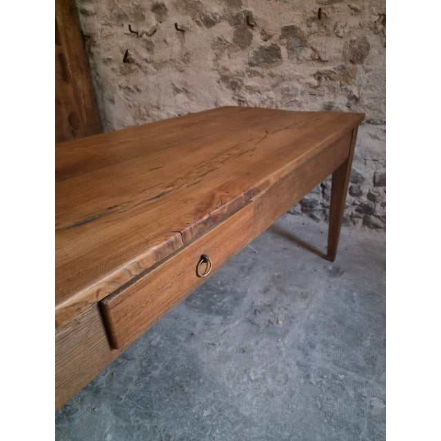 Antique French Farmhouse Dining Table in Oak and Chestnut, 1800s For Sale - Image 4 of 18