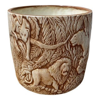 Duncan Ceramic Prod Inc 1975 Jungle Cats Planter For Sale