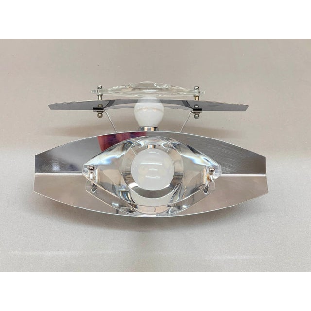 Metal Mid-Century Italian Glass Sconce by Oscar Torlasco for Stilkronen, 1960s For Sale - Image 7 of 16